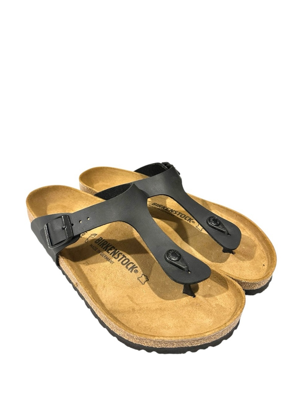 Birkenstock Gizeh Black Birko-Flor Footbed Thong Flip Flop Sandals Size 42